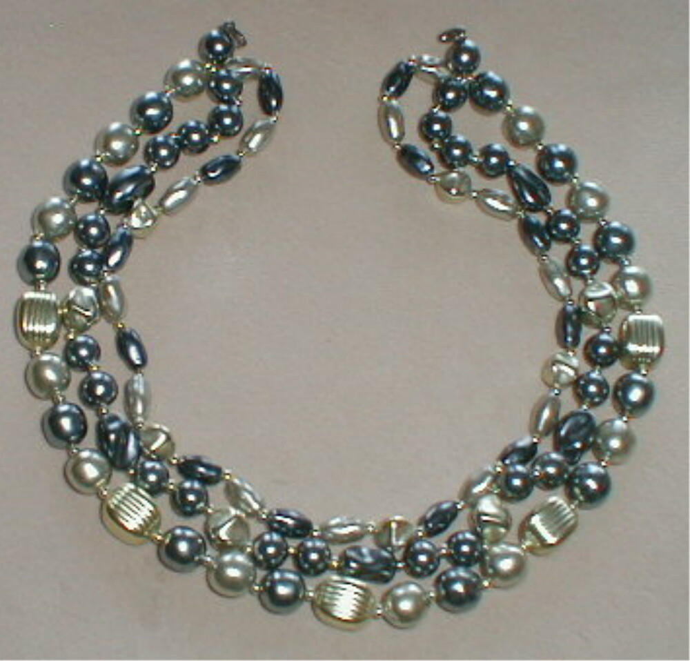 Silver Gray Beads 18″ Necklace