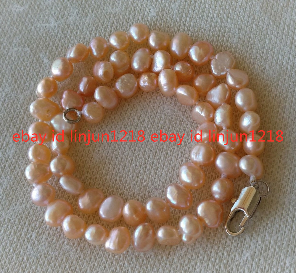 Charm 8-9 Mm Pink Baroque Freshwater Pearl Necklace 16-36 Inch