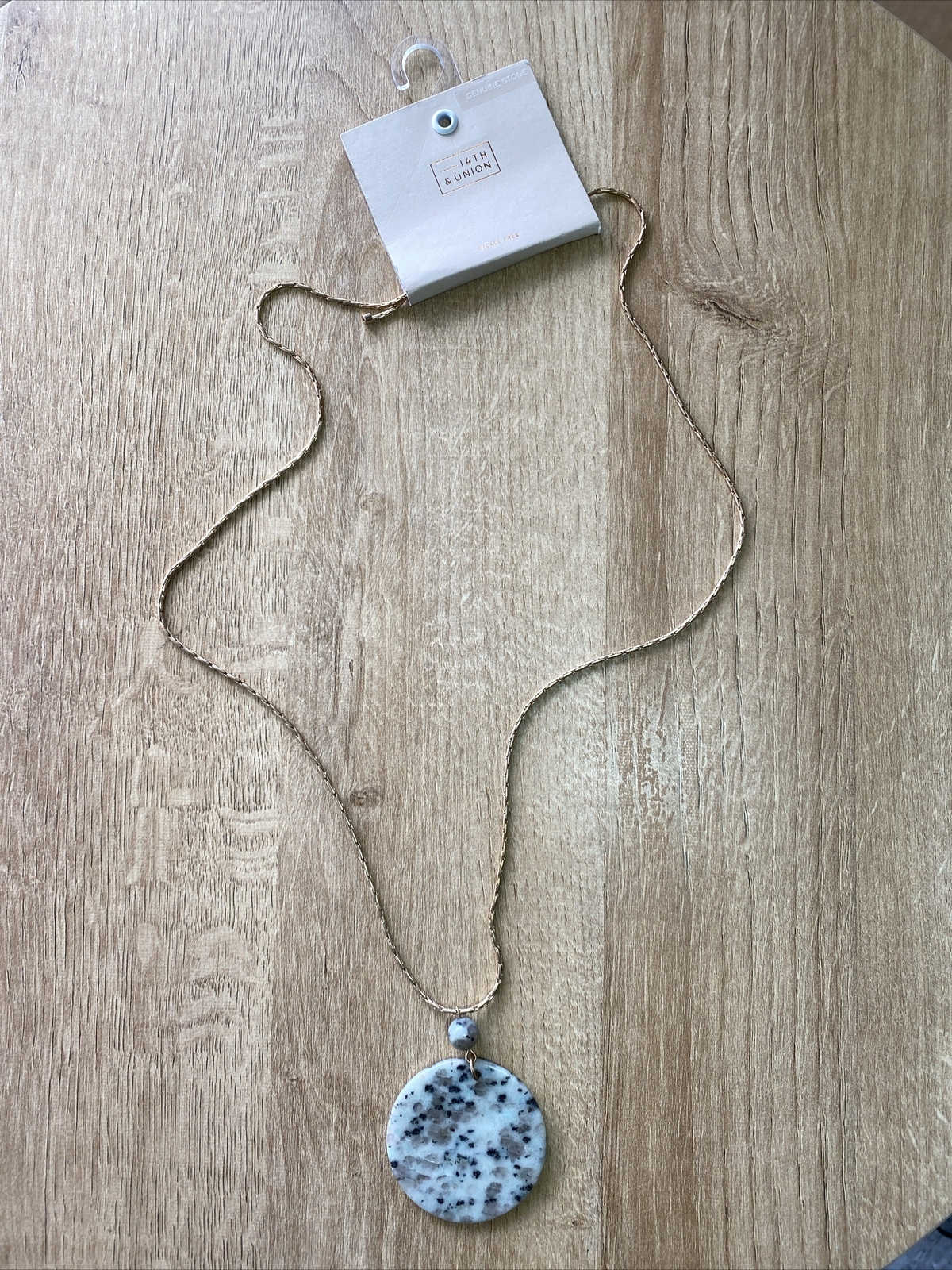 14th and union Pendant Necklace Stone 15” Length