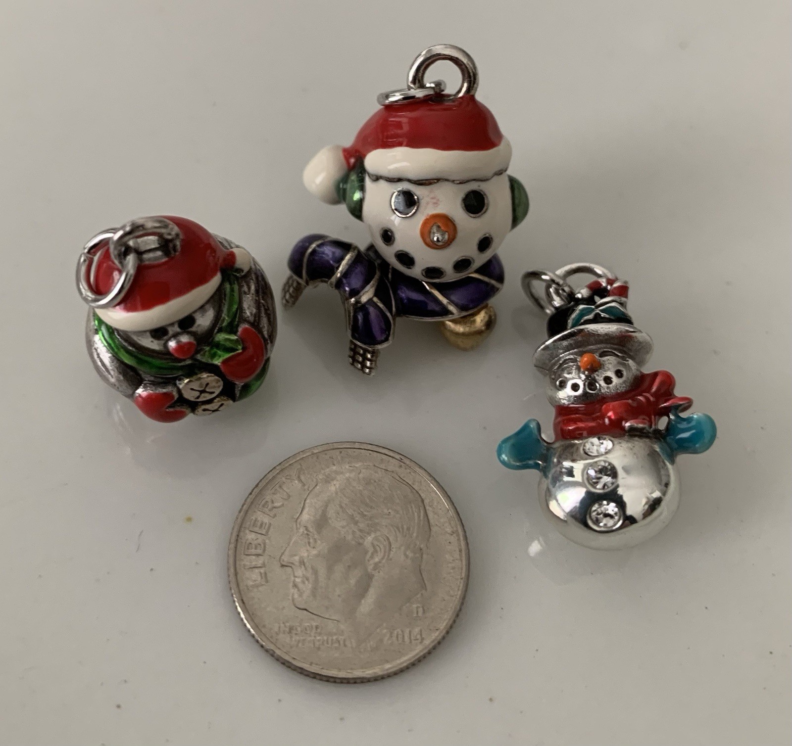 Colorful Brighton SNOWMAN Charm TRIO