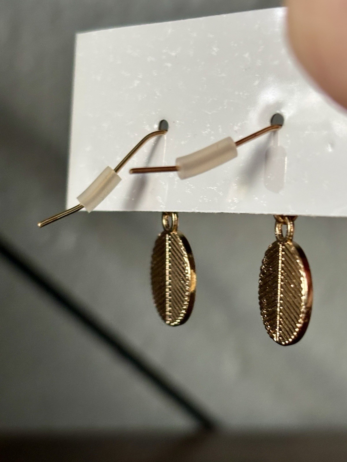 New Years Round Clock Dangle Gold Tone French Wire Close Earrings