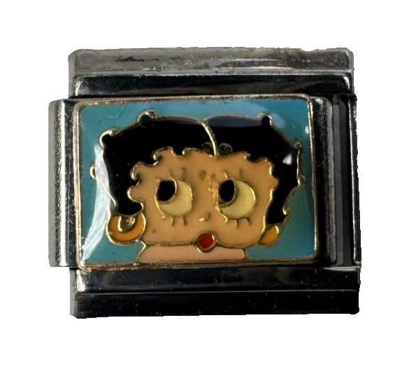 Blue BETTY BOOP Italian CHARM Bracelet Link compatible with all 9mm