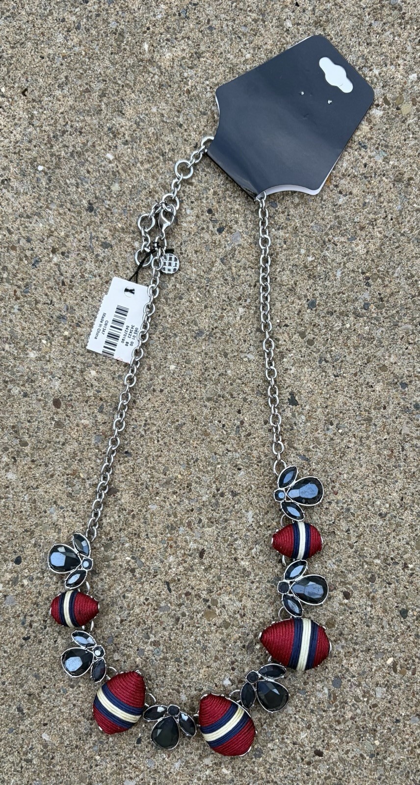 NEW Talbot Red White Blue Necklace Patriotic USA Bling Sparkle Jewelry