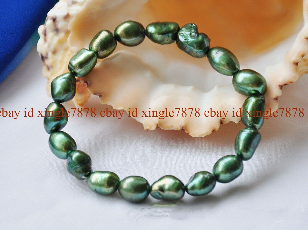 Natural 8-9mm Multicolor Baroque Freshwater Pearl Bracelet 7.5inches