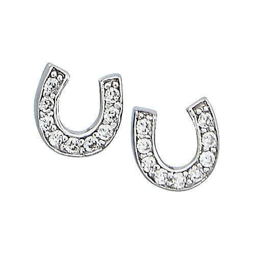 AWST Int’l Sterling Silver Mini Horseshoe Earrings