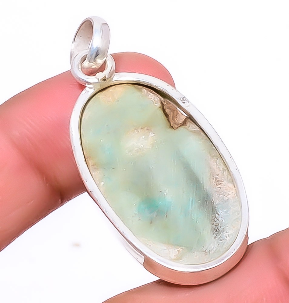 Ruby In Fuschite- India Gemstone Simulated 925 Sterling Silver Pendant 1.95″ A35