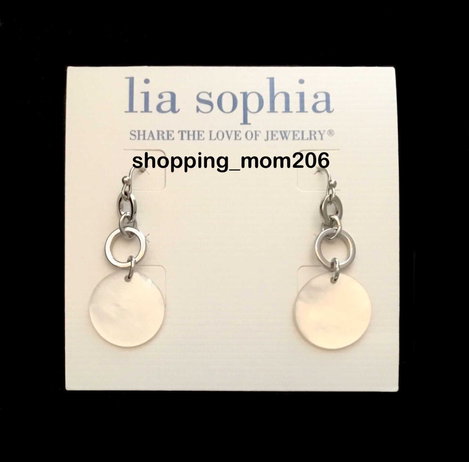 Lia Sophia “Frosted” Silver Tone w/Mother of Pearl Earrings