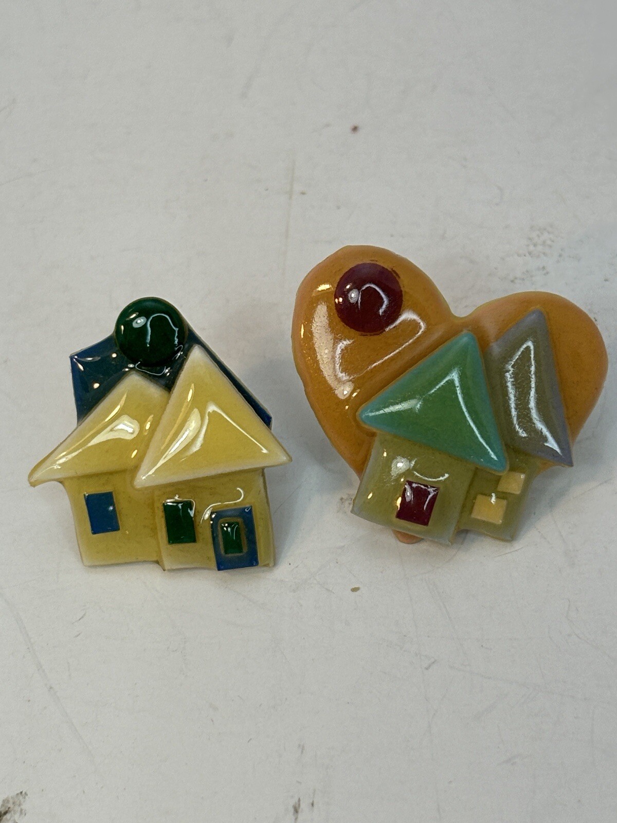 Women’s Lapel Pins (2) Acrylic House Realtor Heart Gift For Your New Home