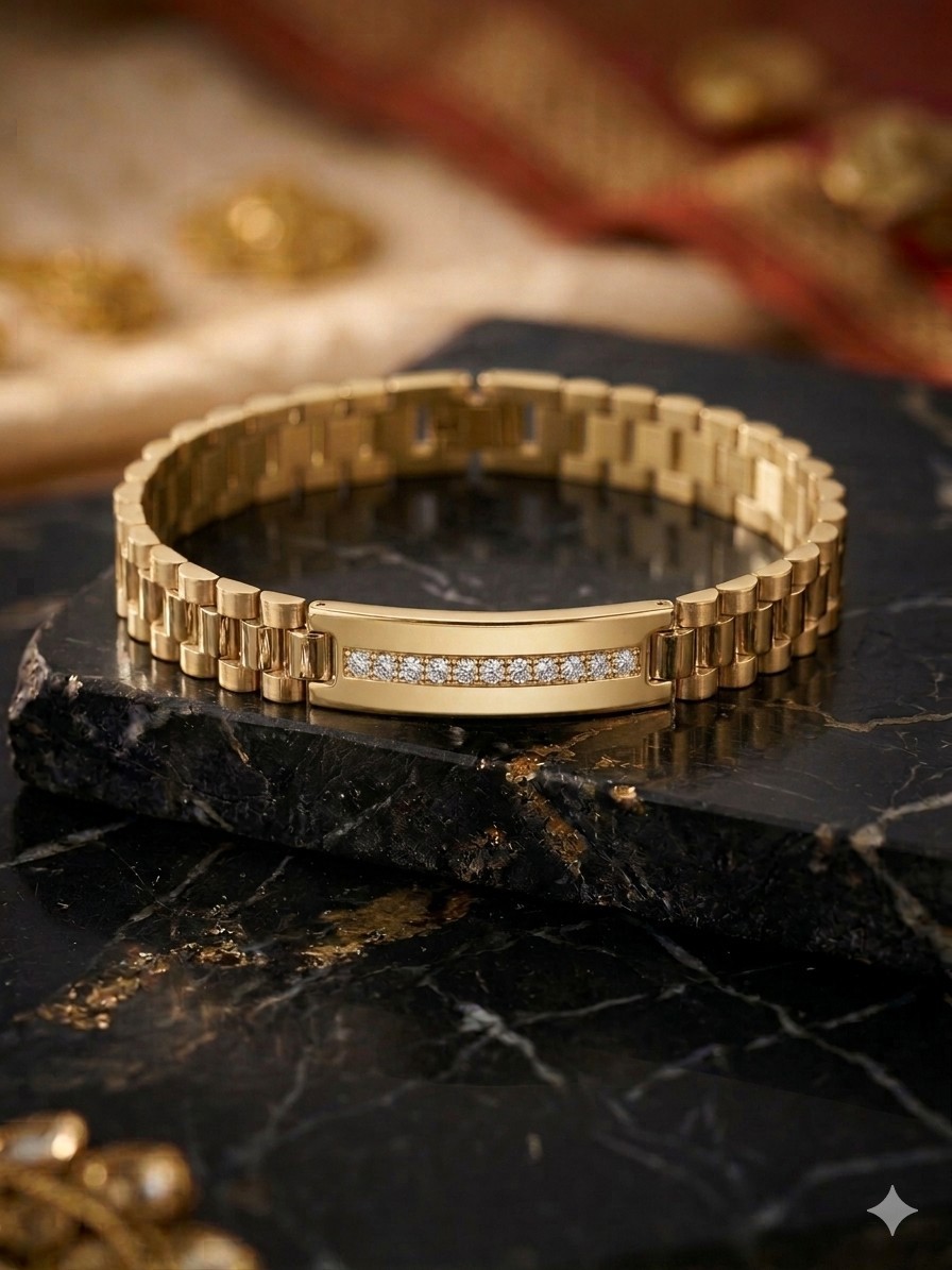High-End Unisex Stainless Steel & Moissanite Bracelet (8 Inch)