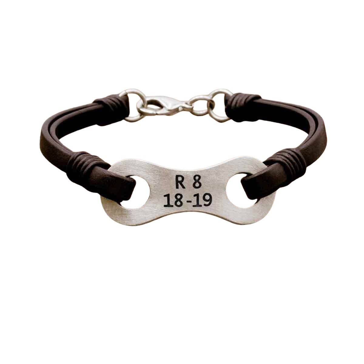 Linked Together Black Leather Bracelet Verse Pewter Charm Large by Lisa Leonard