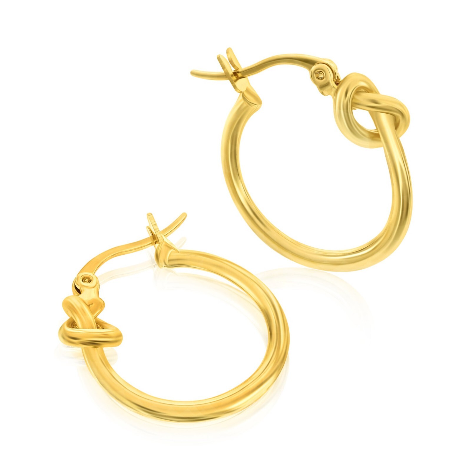 14K Yellow Gold Plated Knotted Braided Hoop Earrings Dangle Earrings For Women