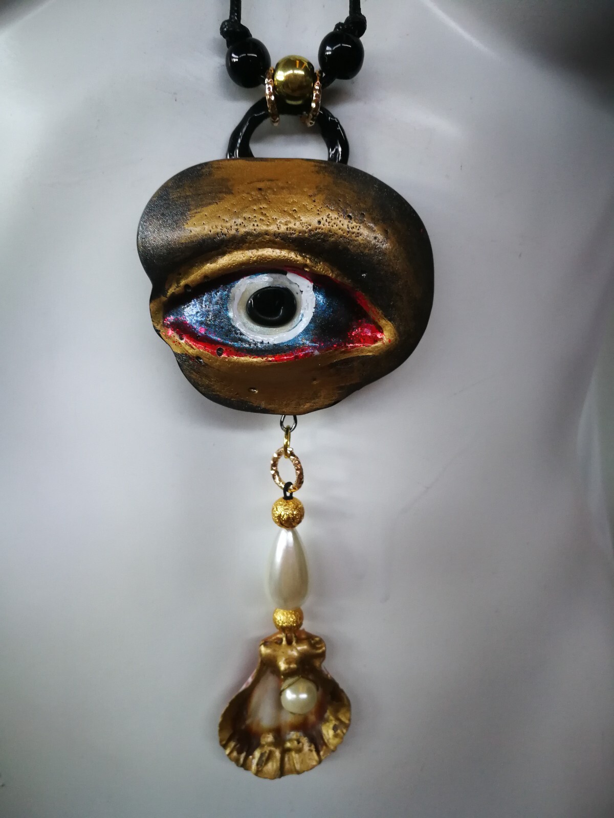 Evil Eye Necklace Anatomical Jewelry Pendant Amulet Protection Magical Talisman