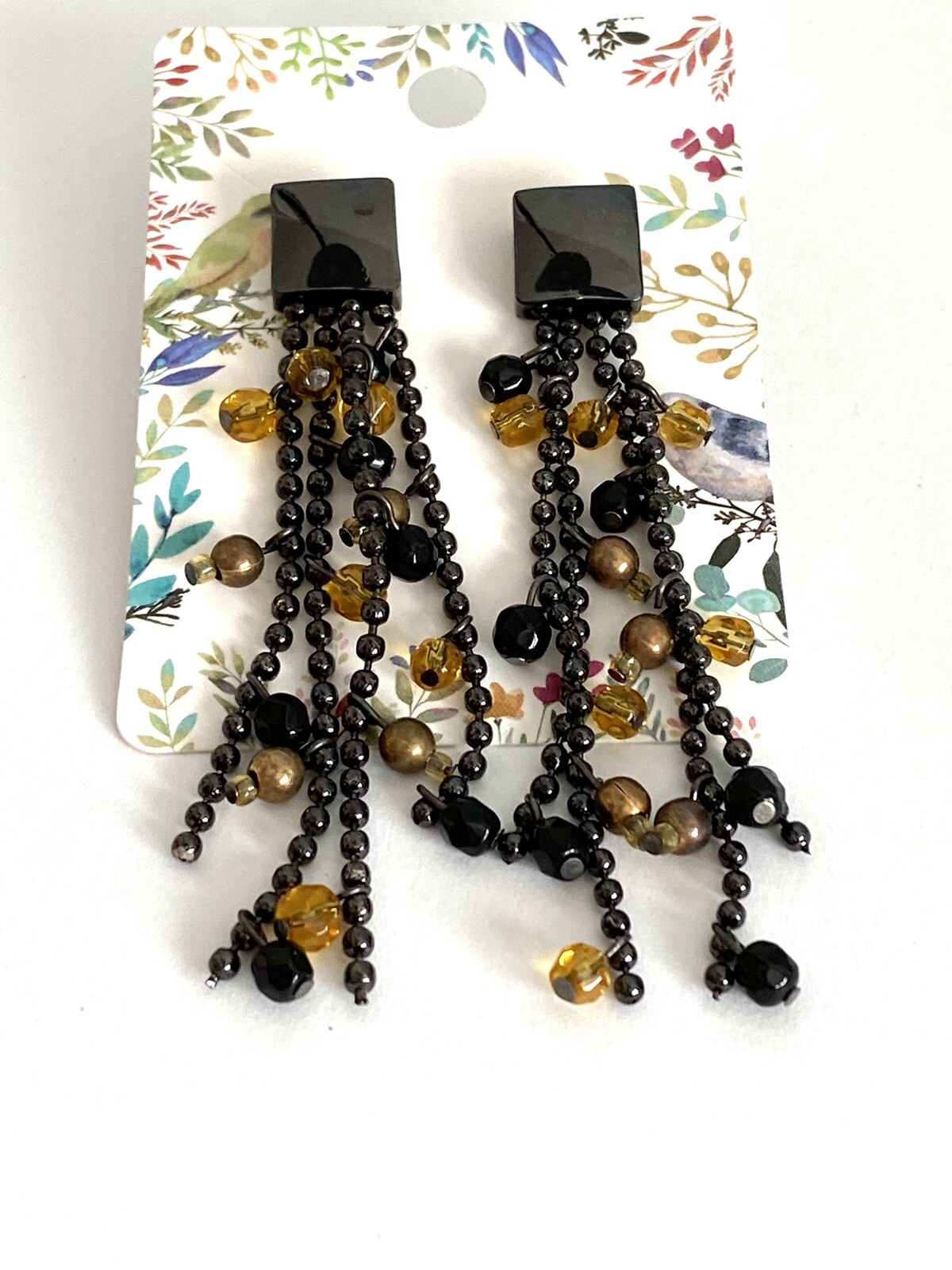 Earrings Dangles Drops Long Black