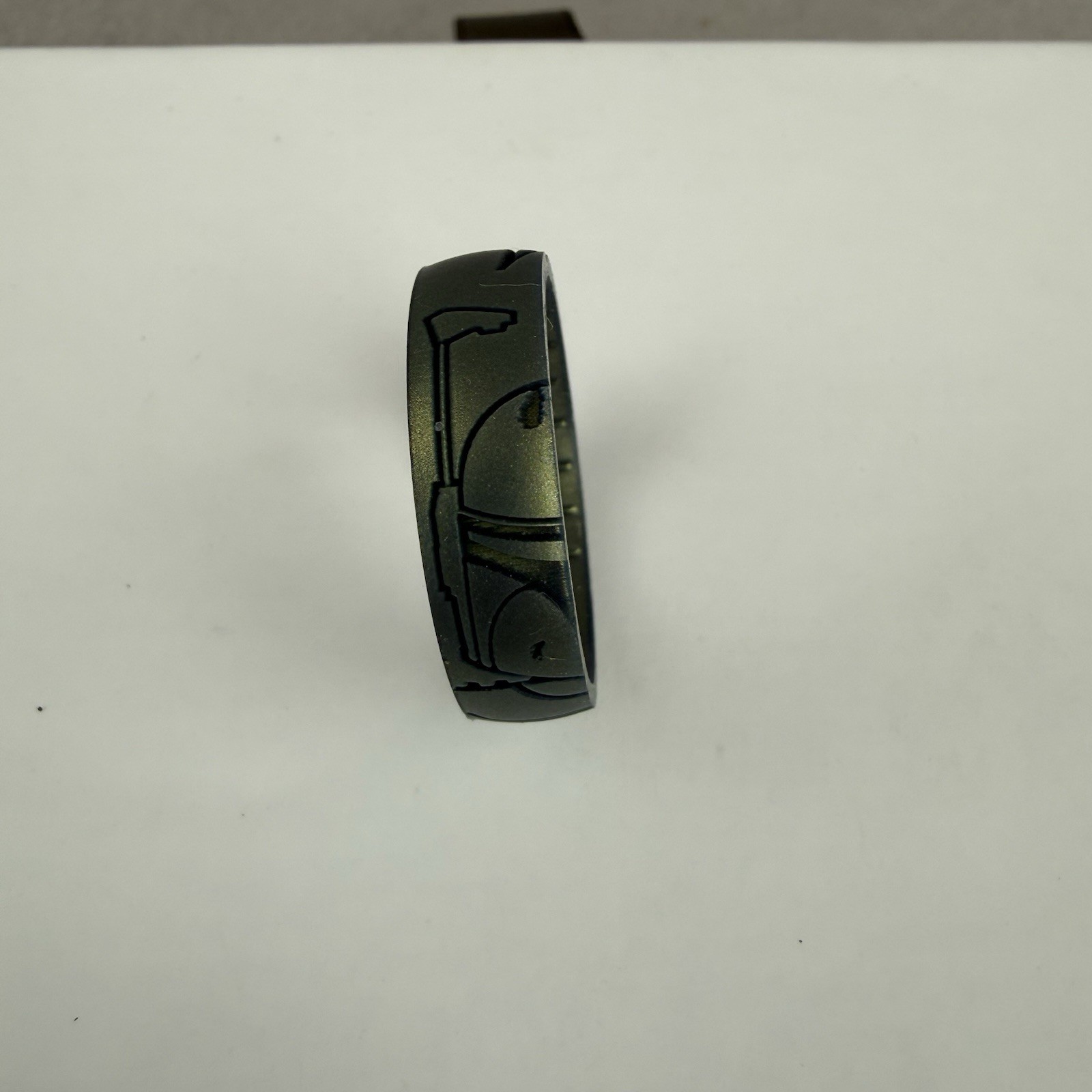 Enso Ring Star Wars Boba Fett Etched Galactic Outlaw Silicone Green Sz 13 Halo
