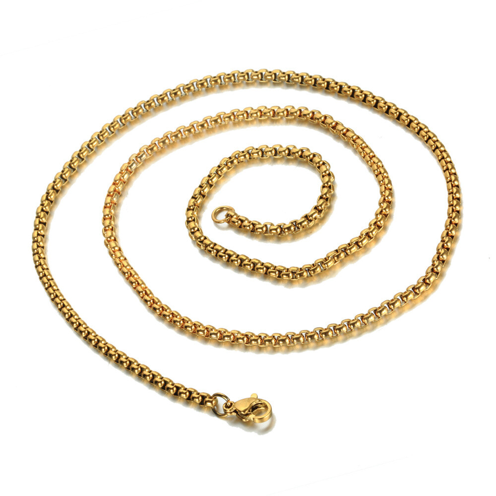Wholesale 5/10/20pcs 2/3/4/5mm Gold Unisex Stainless Steel Rolo Chain Necklace