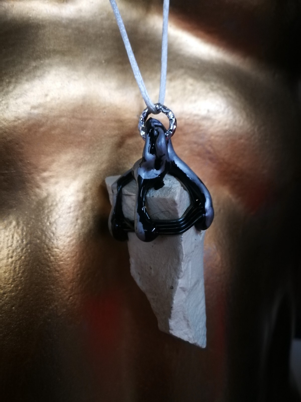 Uncut Gemstone Pendant Spirit Companion Boo Ghostly Witch Amulet Raw Stone Spell