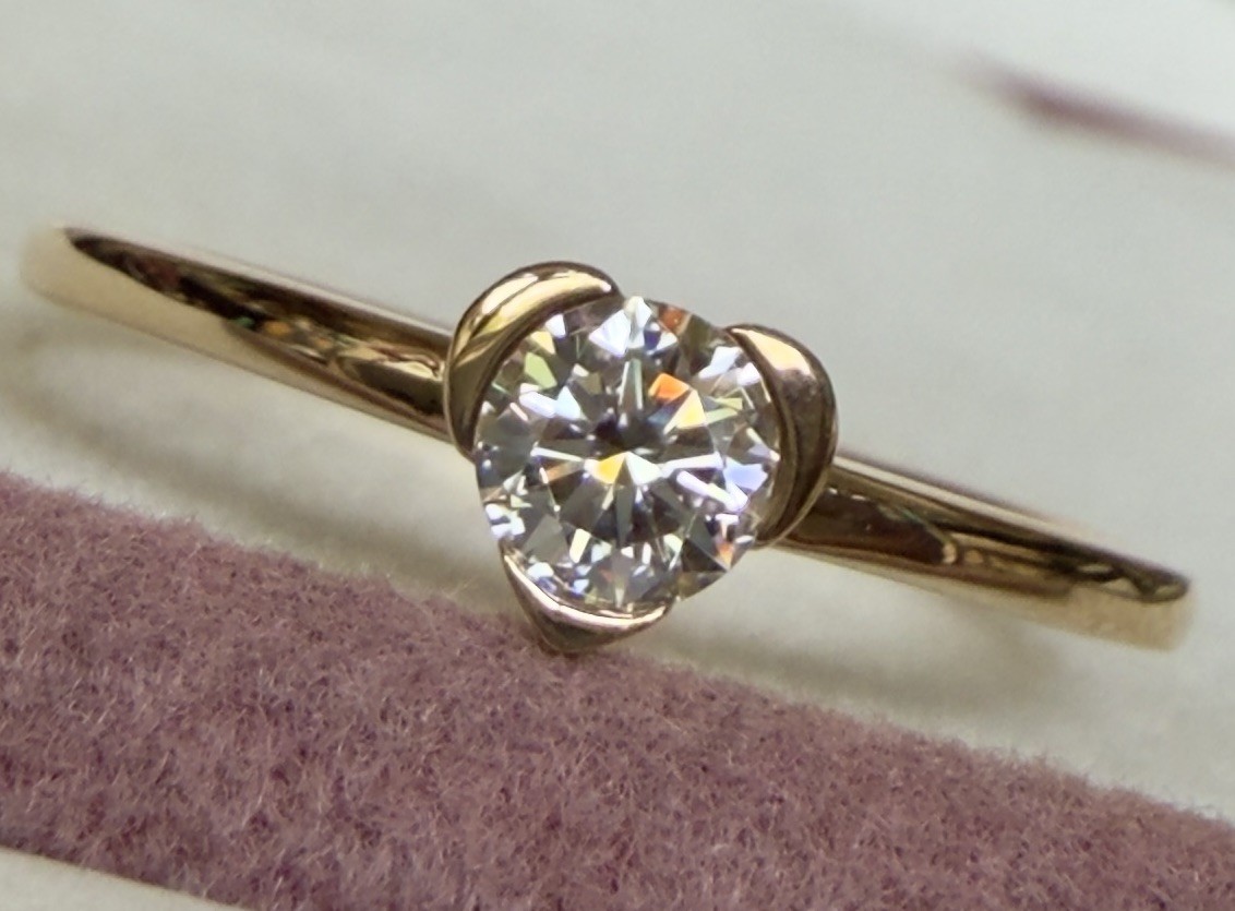 Pandora Talisman Lab-Grown Diamond Heart 0.25 ct TW, 14k Gold Ring Size 50