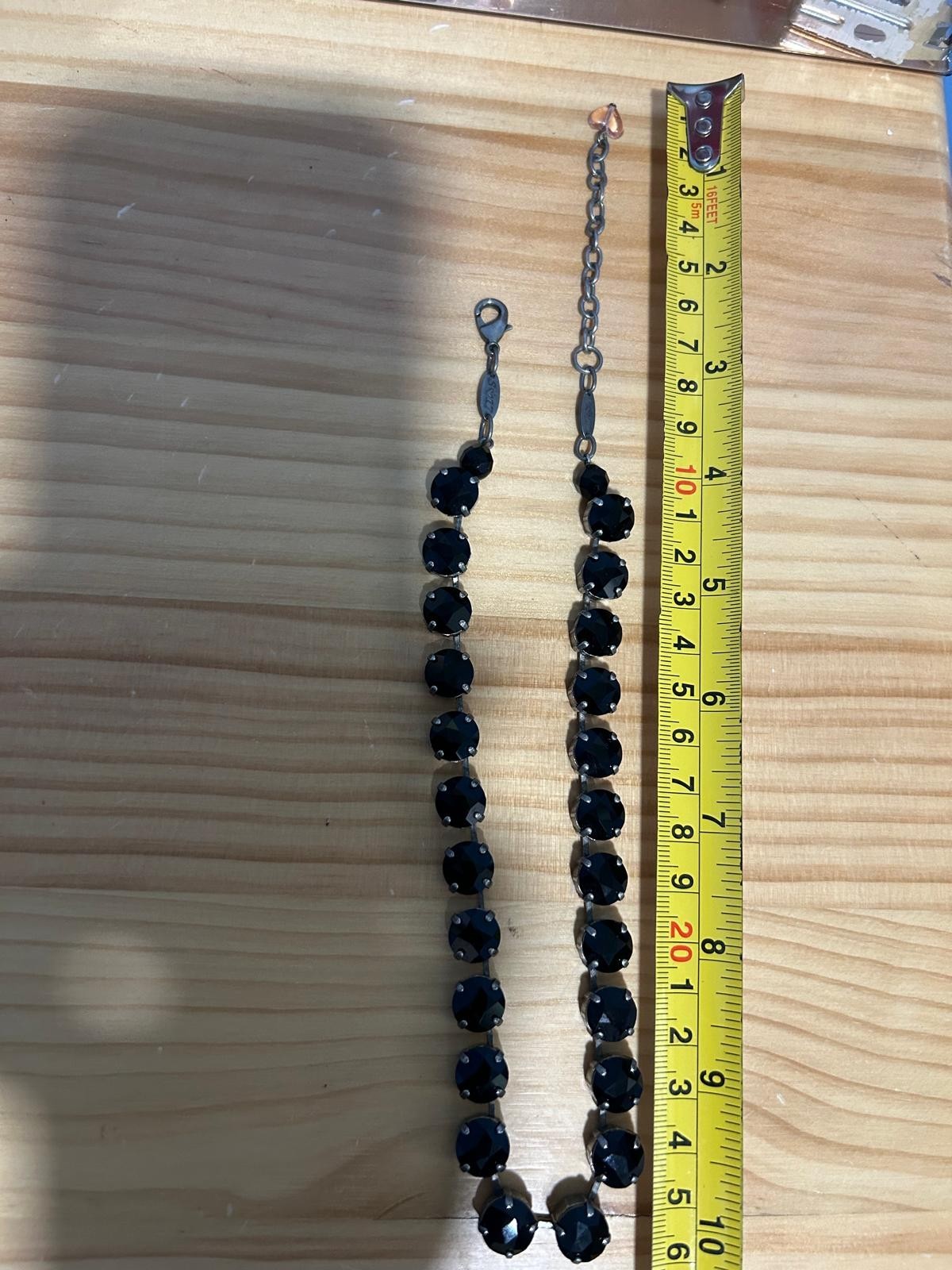 Authentic Sabika Manhattan Choker Necklace Black Crystals Medium Size Heart