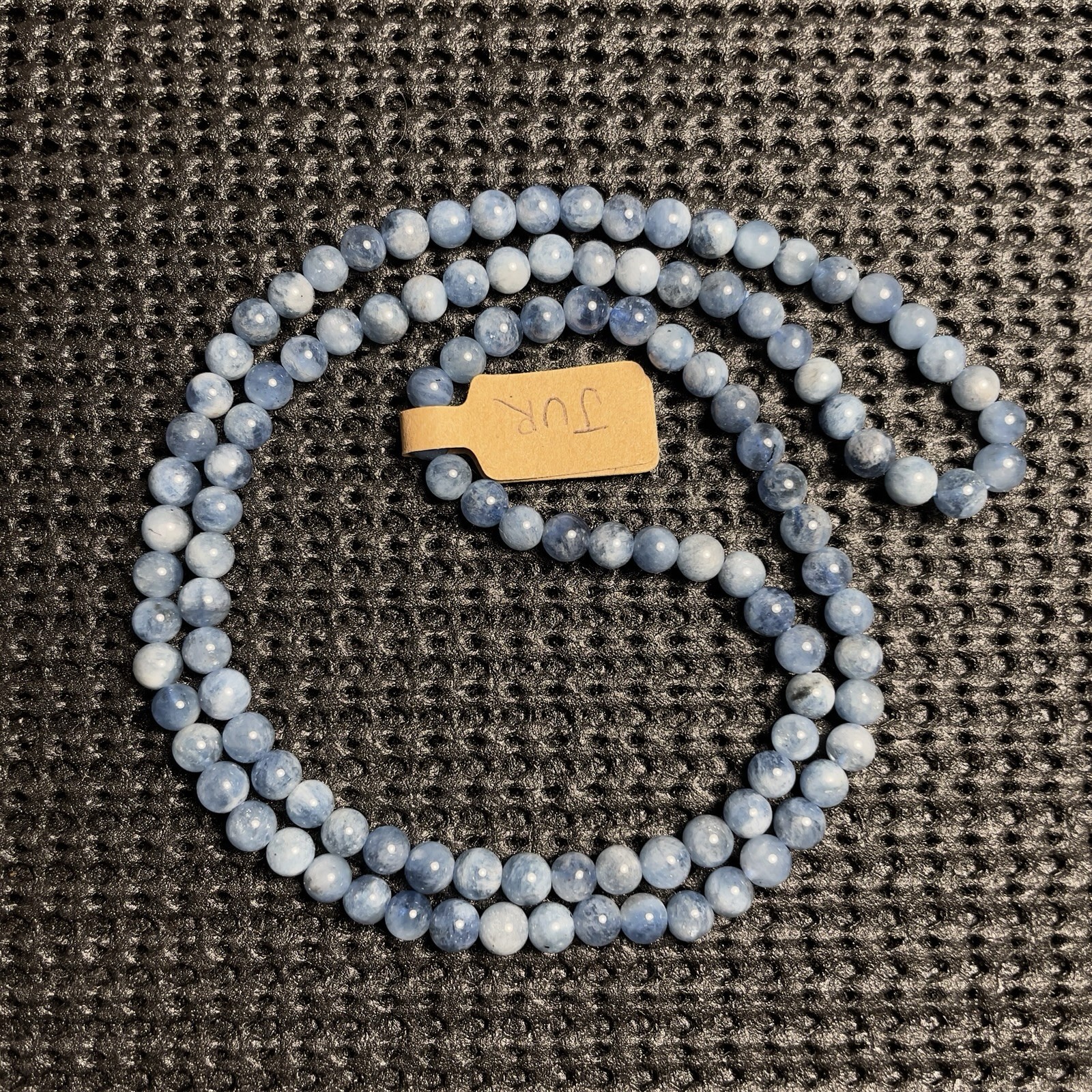 18.9in 3 Wraps Aquamarine Bracelet 5mm Natural Stone Bracelet Necklace Jewelry