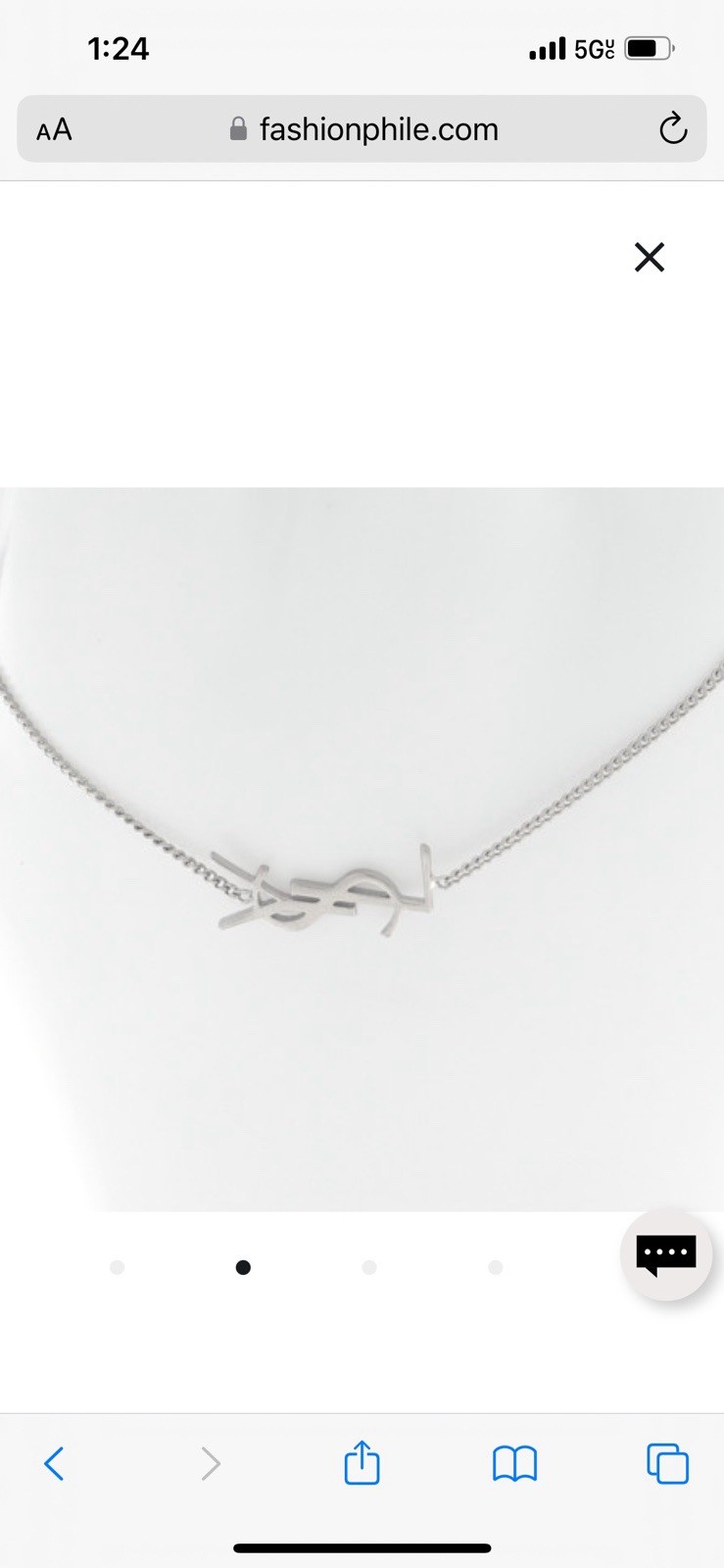 YSL Saint Laurent Opyum Charm Bracelet Chrome Metal $395 in Saks Size M NWT