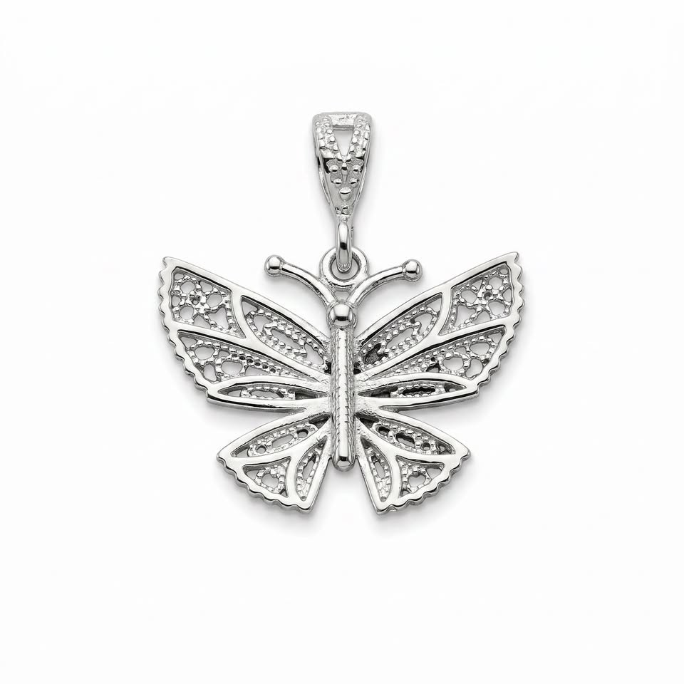 Dije de Mariposa Filigrana, Plata .925
