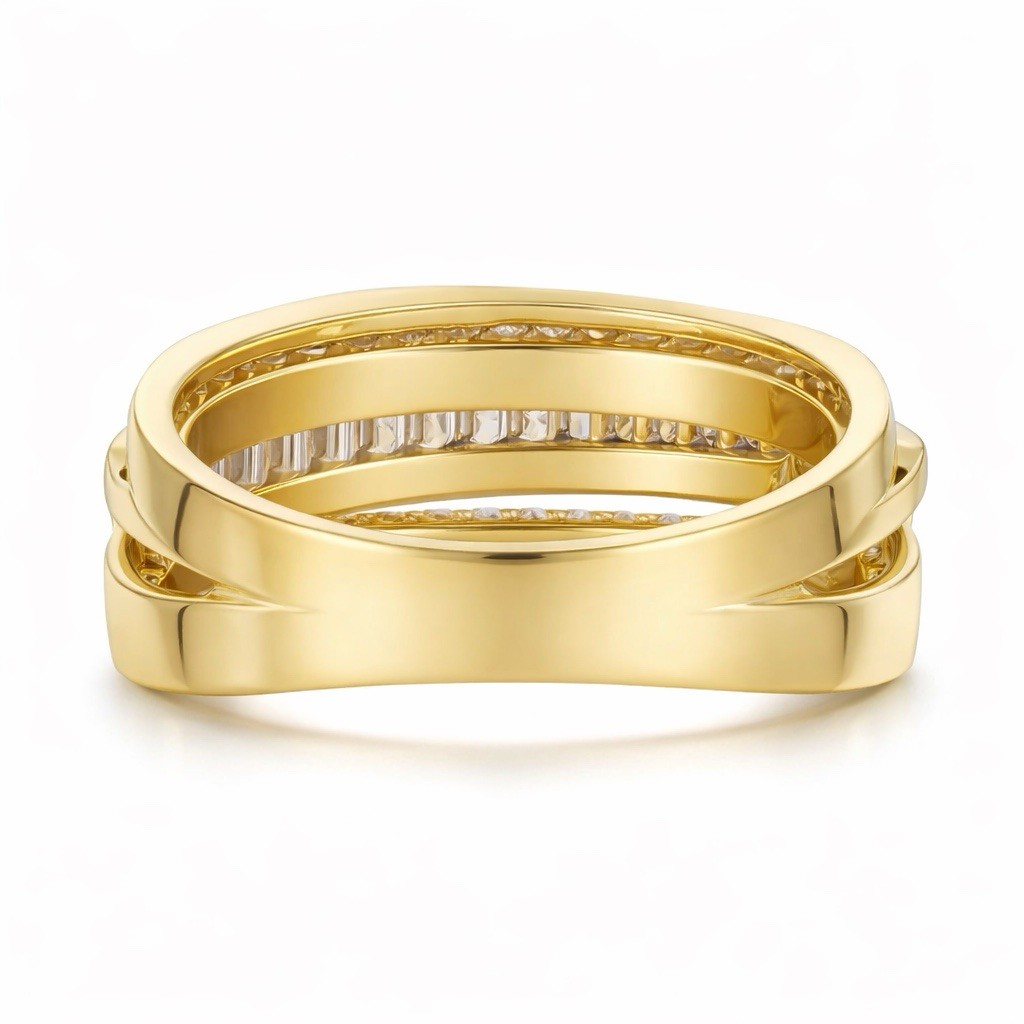 Zales Gold Stacked Crossover Couture Crisscross Ring