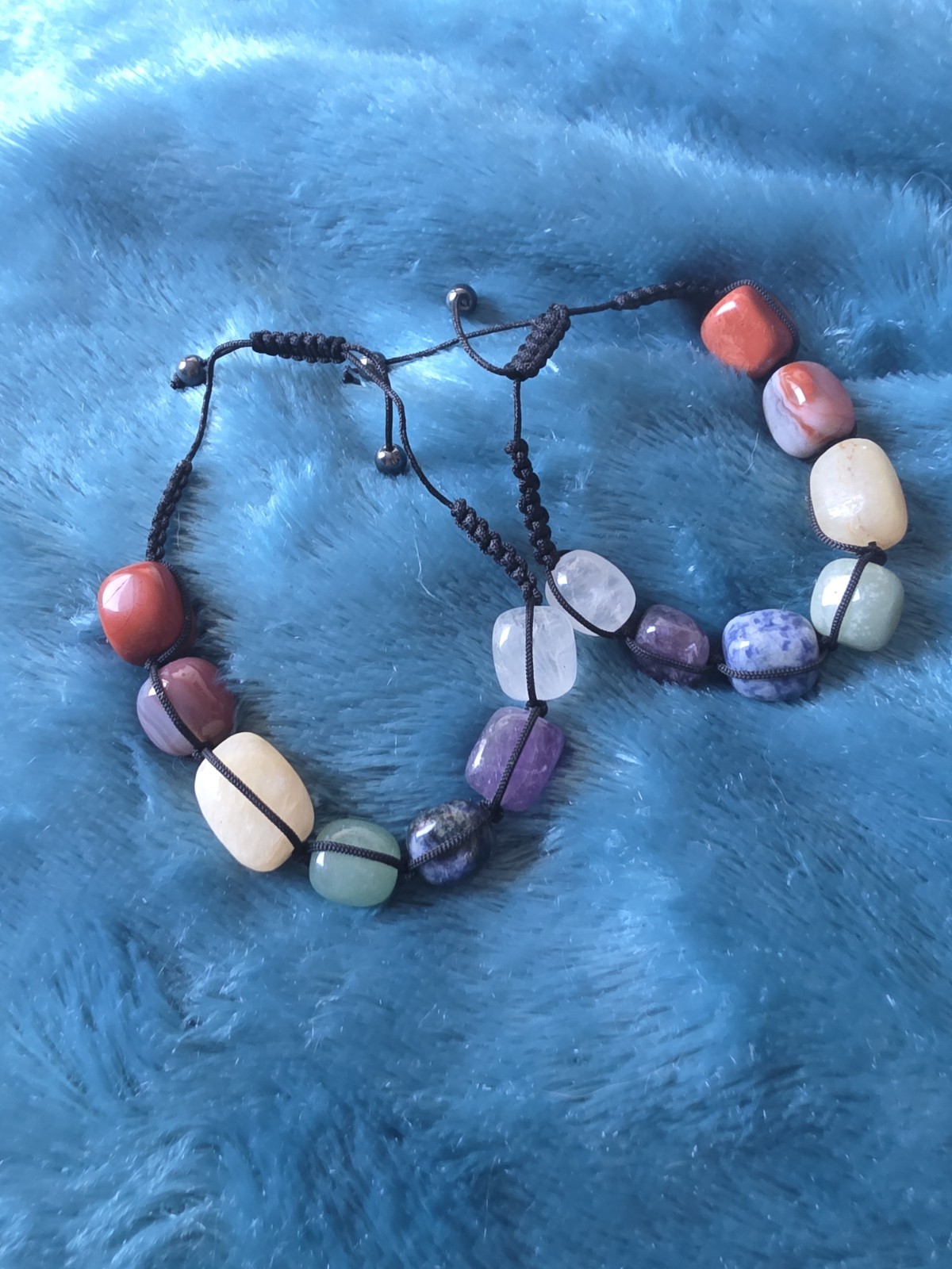 7 Chakra Crystal Bracelet Adjustable Macramé Gemstone Healing Jewellery