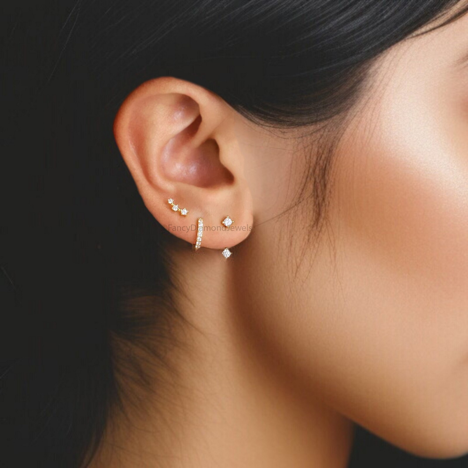 Front Back Earring Set ear jacket dainty ear jacket gold ear jacket earrings