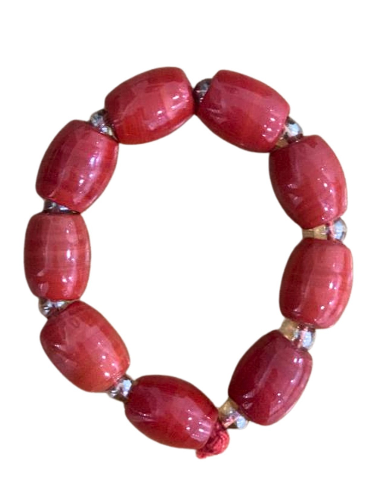 African Coral Bead Bracelet – Handmade Bridal, Wedding, Festival Jewelry Gift
