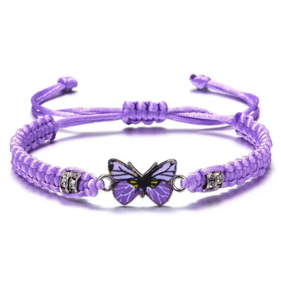 Butterfly Charm Bracelet String Handmade( 5pcsPack)