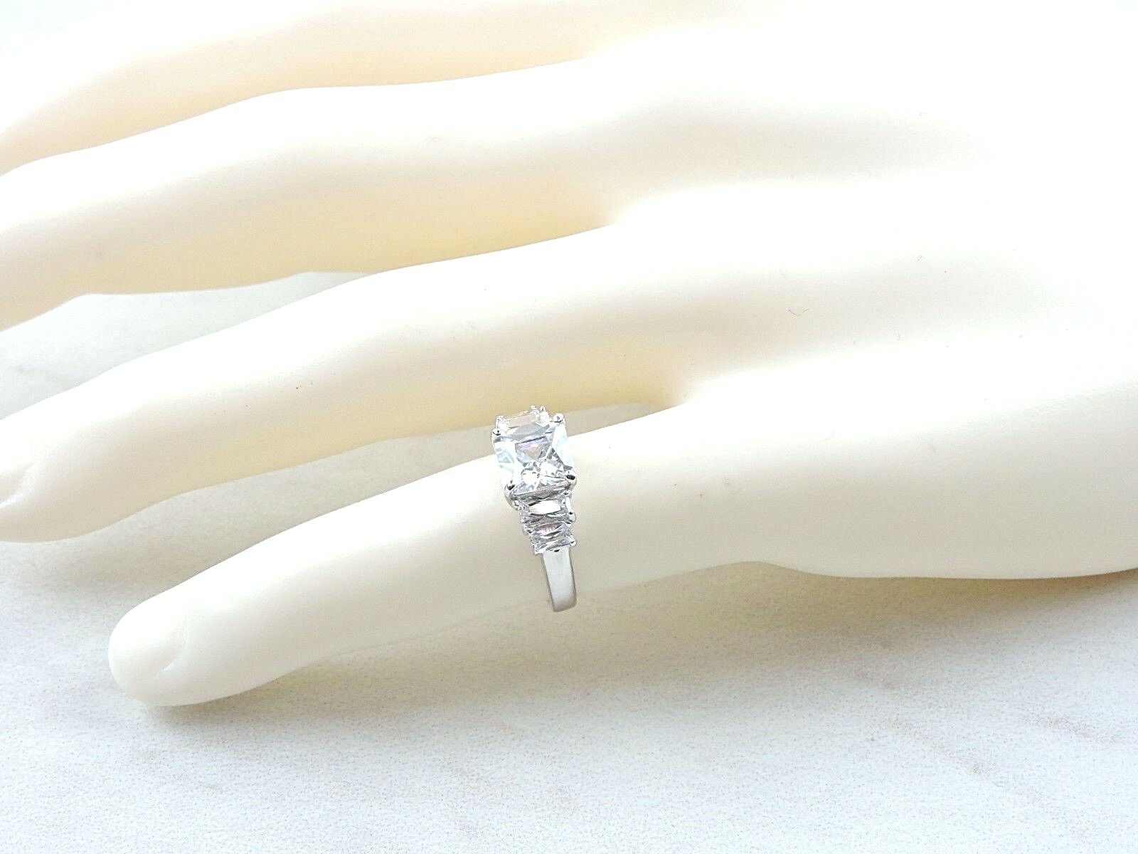 Sterling Silver 4.25 cttw Princess And Radiant Cut Cubic Zirconia 5 Stone Ring