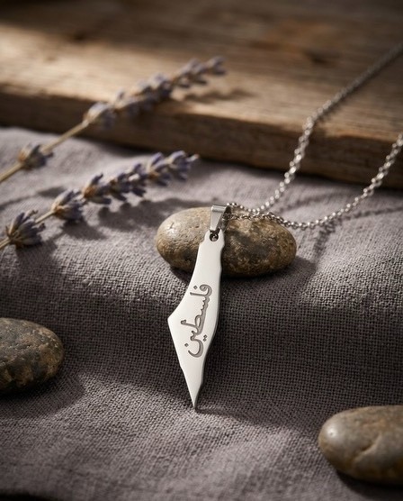 Palestine Necklace Stainless Steel Map Pendant Free Palestine Jewelry Gift Women