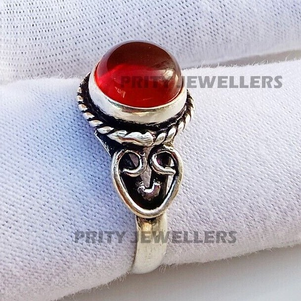 Natural Red Onyx Silver Plated Ring, Handmade Ring, Onyx Ring All Size Available