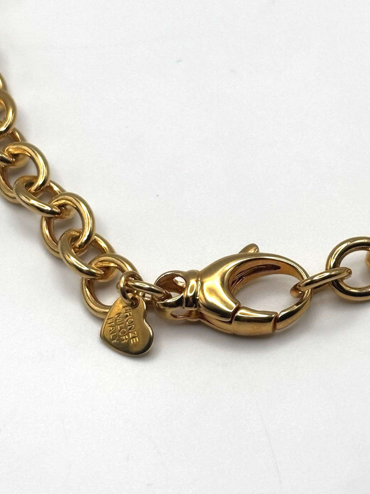 Milor Italy Bronze Cable Link Chain Necklace 20” Gold Tone 8.6mm thick