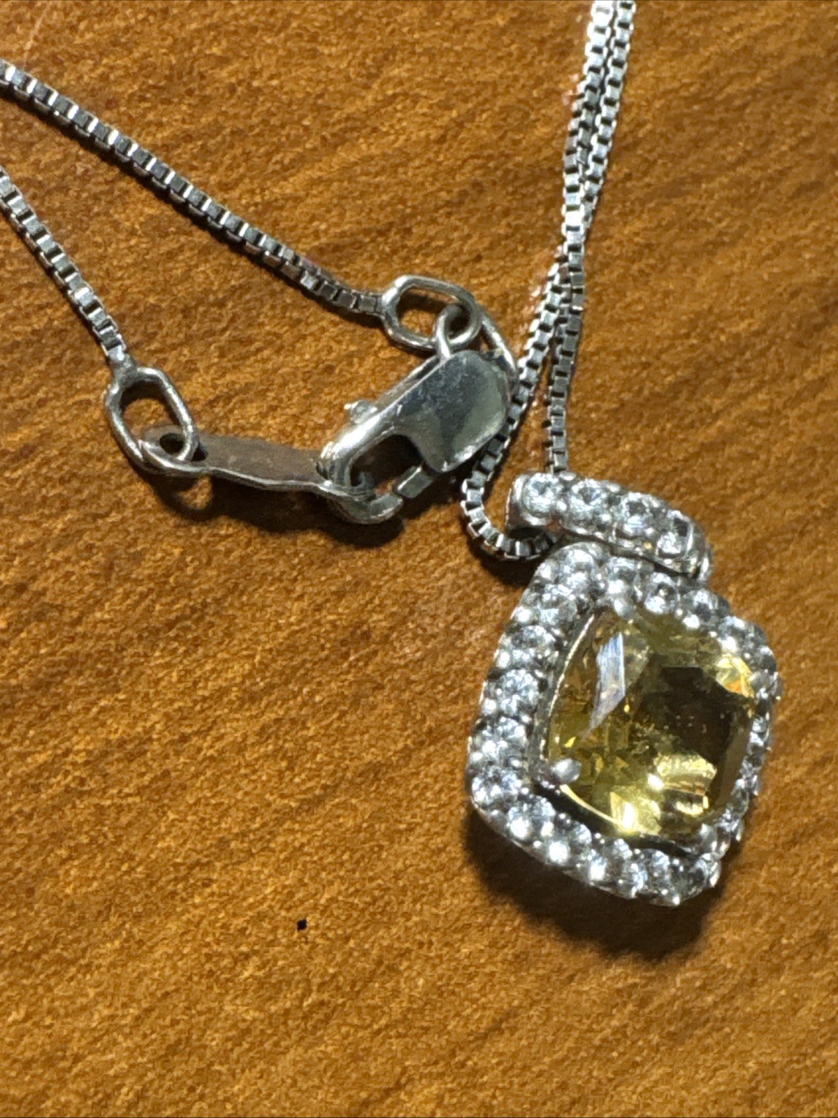 Kay Jewelers~ Citrine Cubic Zirconia Pendant Silver Necklace