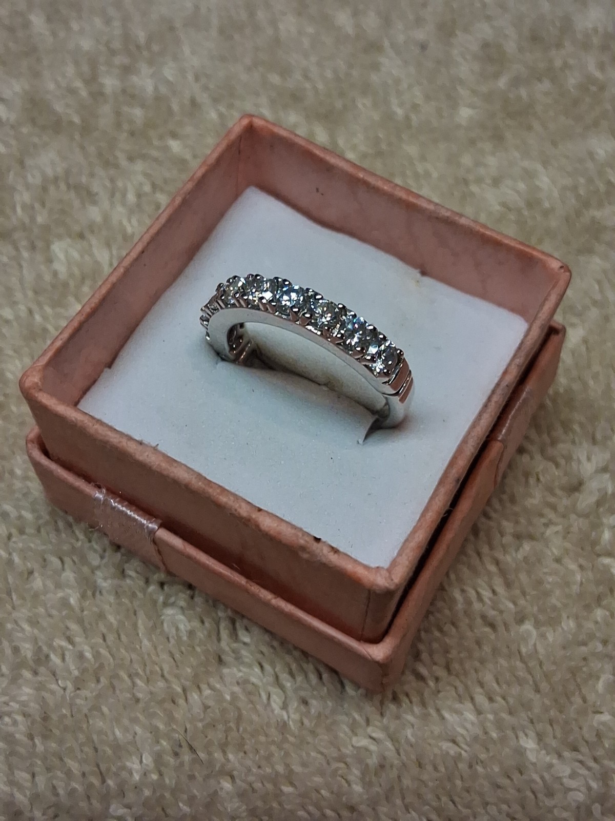 Size 6.0 Rhodium Over Sterling Arthritis Band Ring In Moissanite 1.00 TCW (1085)