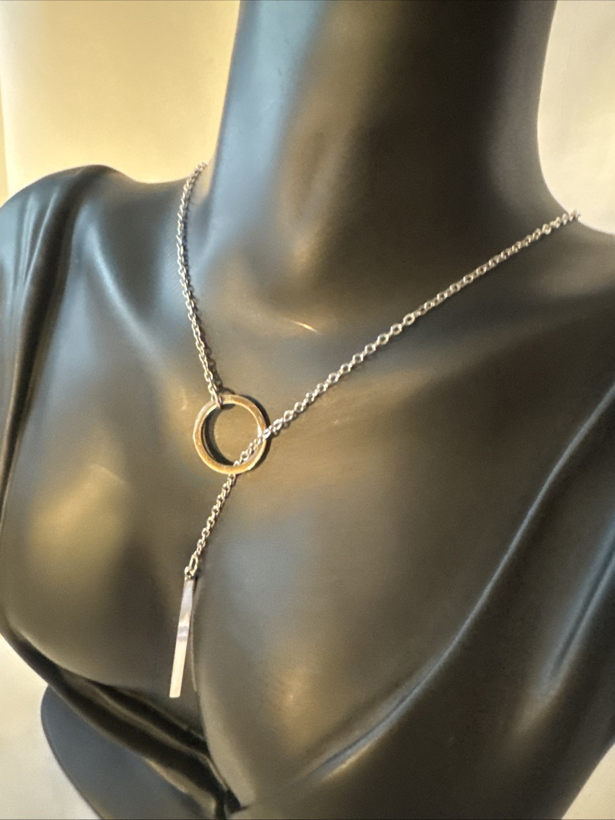 Women’s Lariat Necklace Stainless Steel Durable Shiny 18″ Chain New In Gift Box