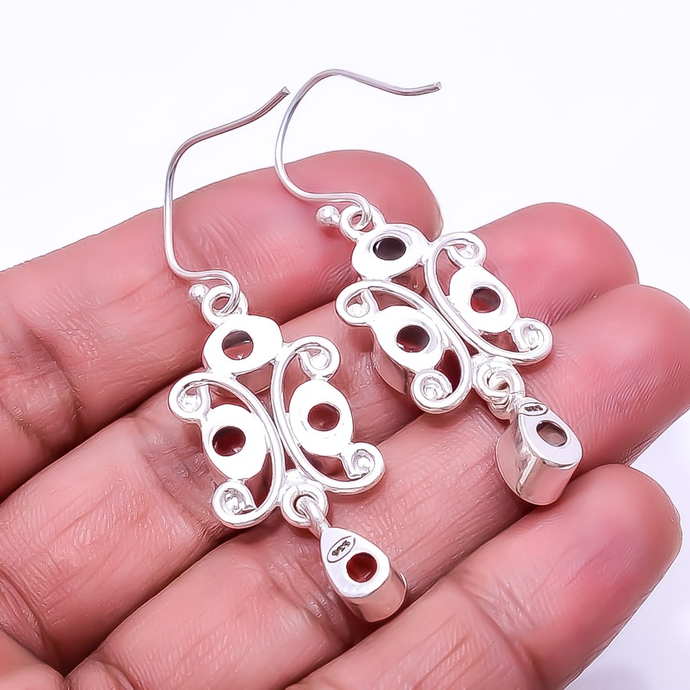 White Topaz Multi Collet 925 Sterling Silver Earring 1.95″ E80253387, Christmas