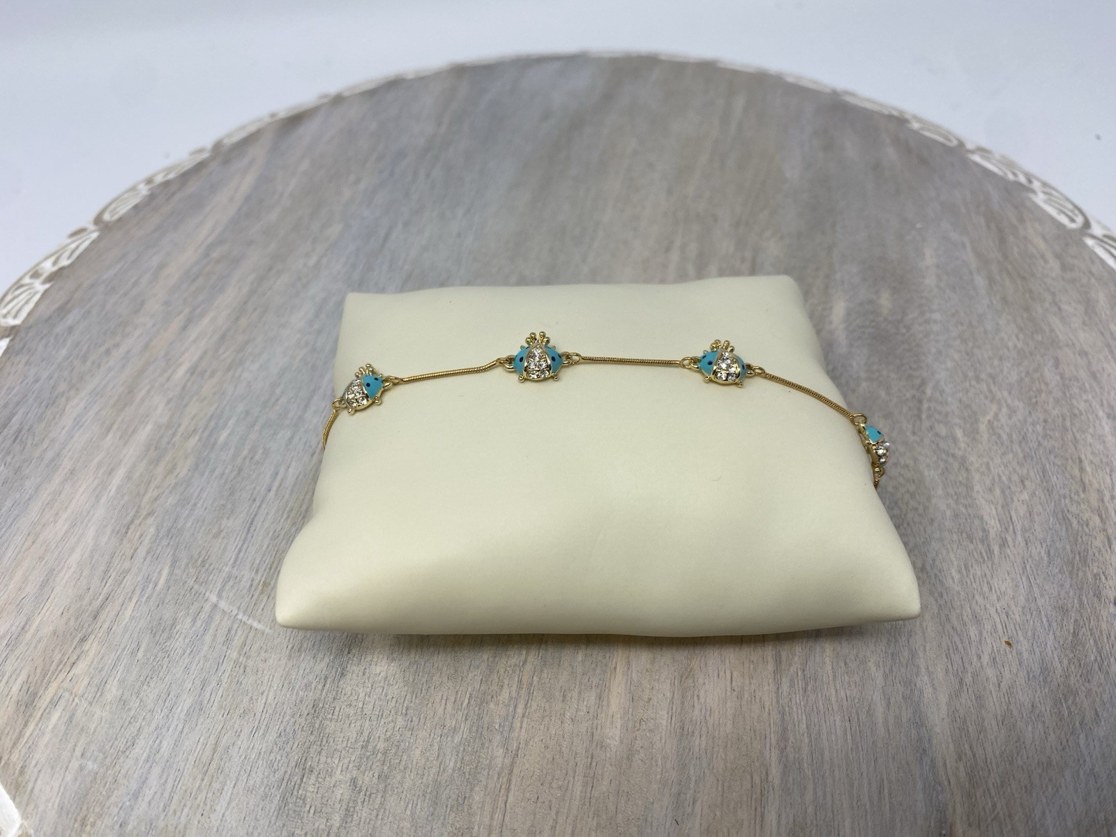 14k gold filled ladybug bracelet 8″ adjustable ( LG02,LG03)