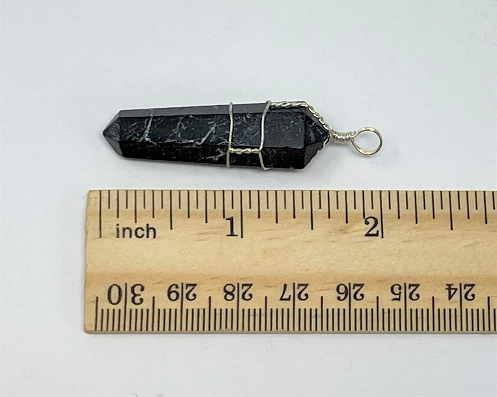 Black Tourmaline Wire Wrapped Point Pendant / Necklace (Crystal Point Pendant)