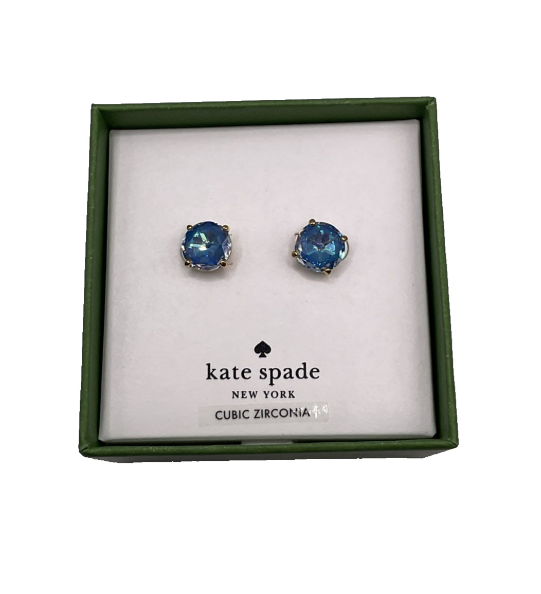 Kate Spade Studs Bright Ideas Blue Sapphire Prong Stud Earrings Jewelry Gift NEW