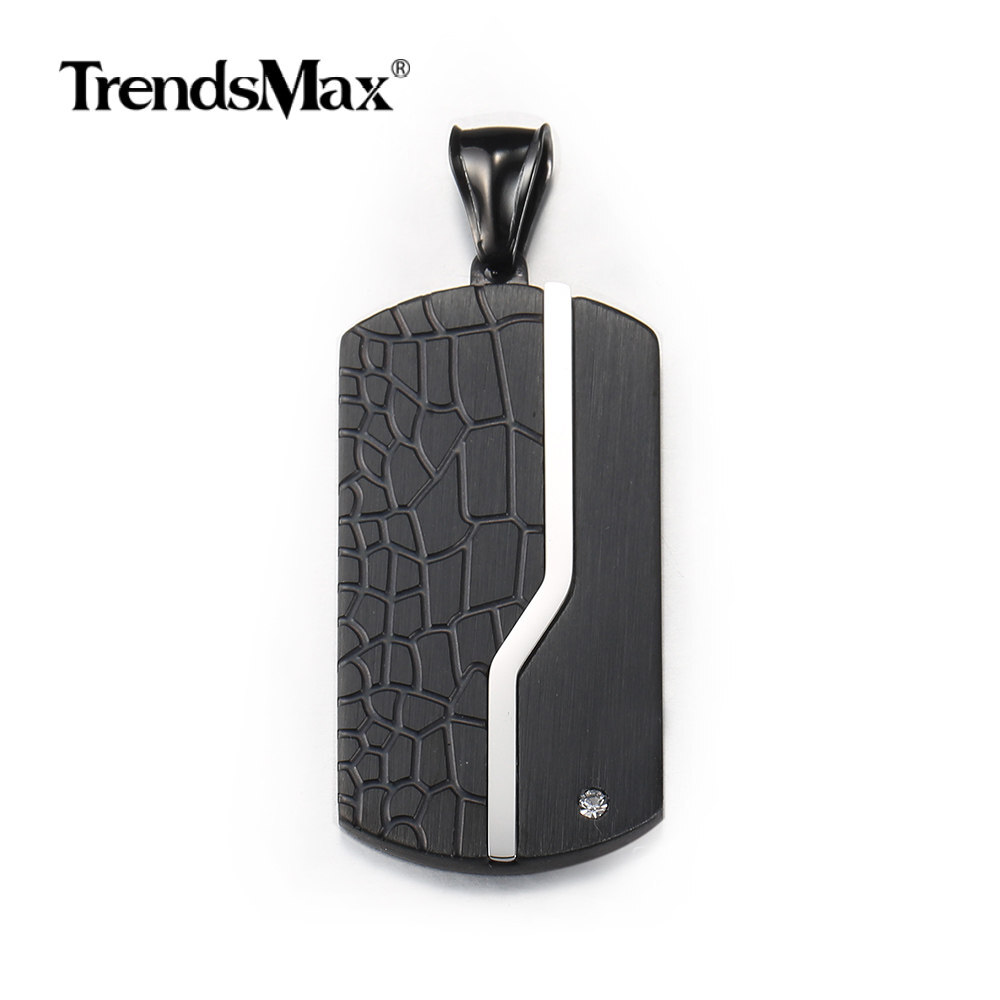 Silver Black Stainless Steel Dog Tag Pendant Necklace Military Box Chain Jewelry