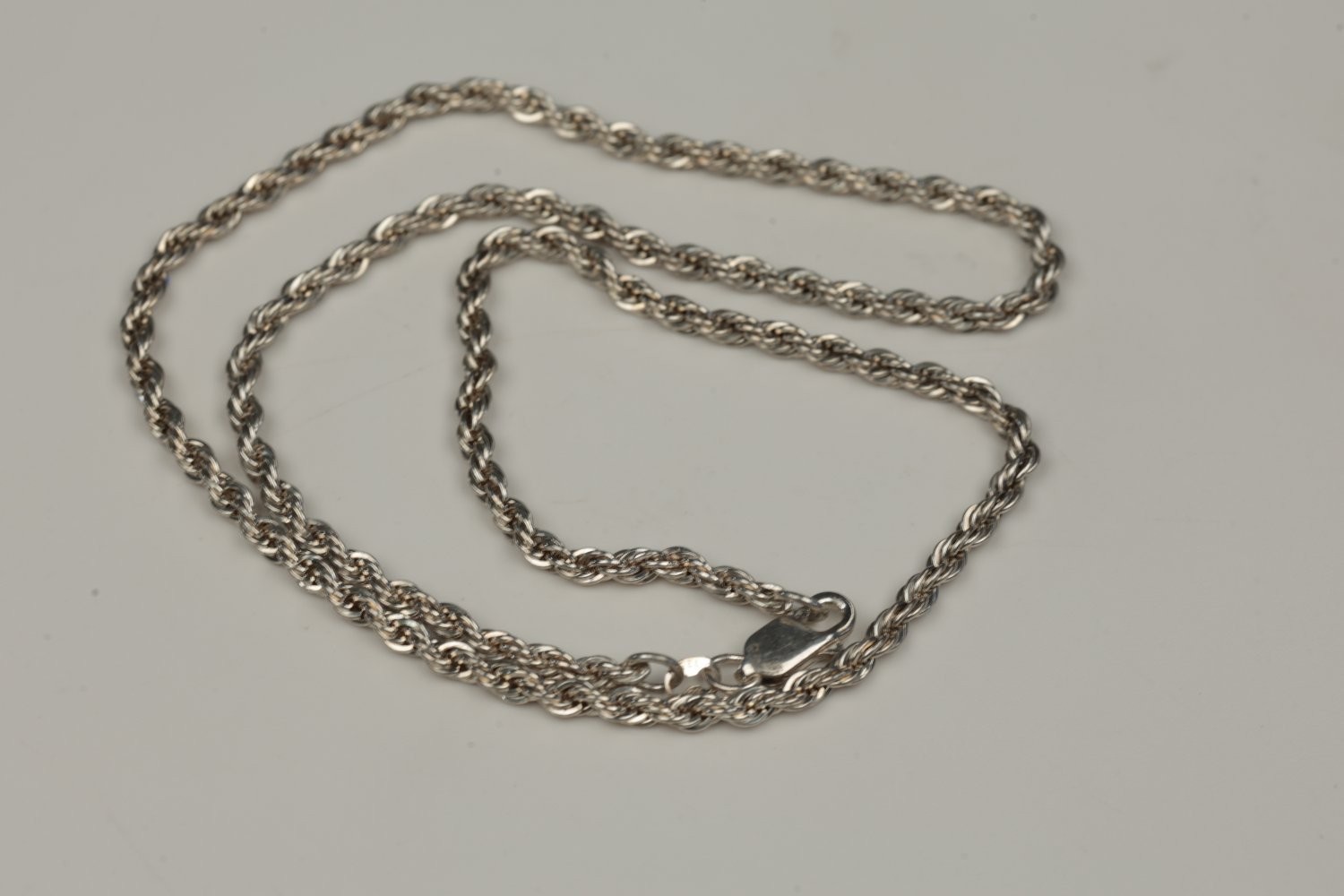 Sterling Silver Rope Chain Necklace 925 Italy 20 Inch 13.1g Twisted Link