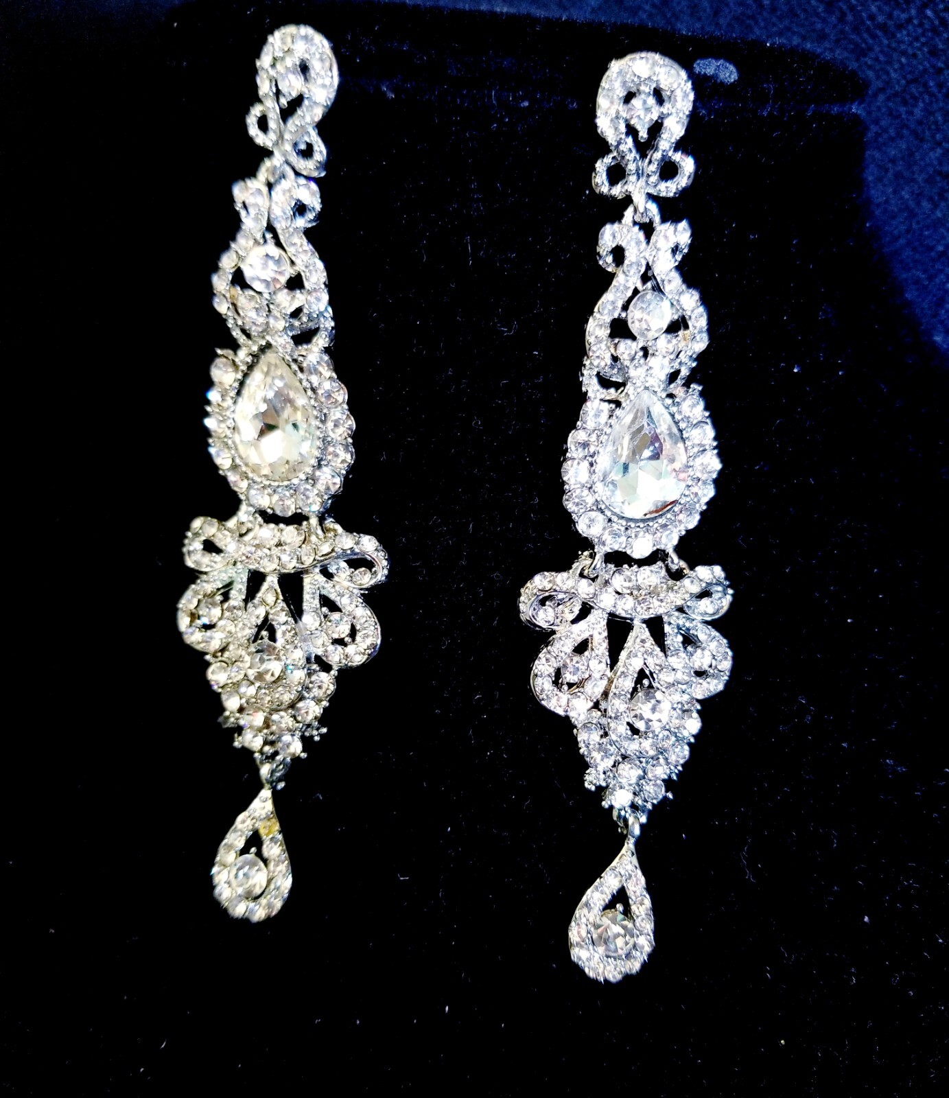 Chandelier Earrings Rhinestone Austrian Crystal 4 inch Clear