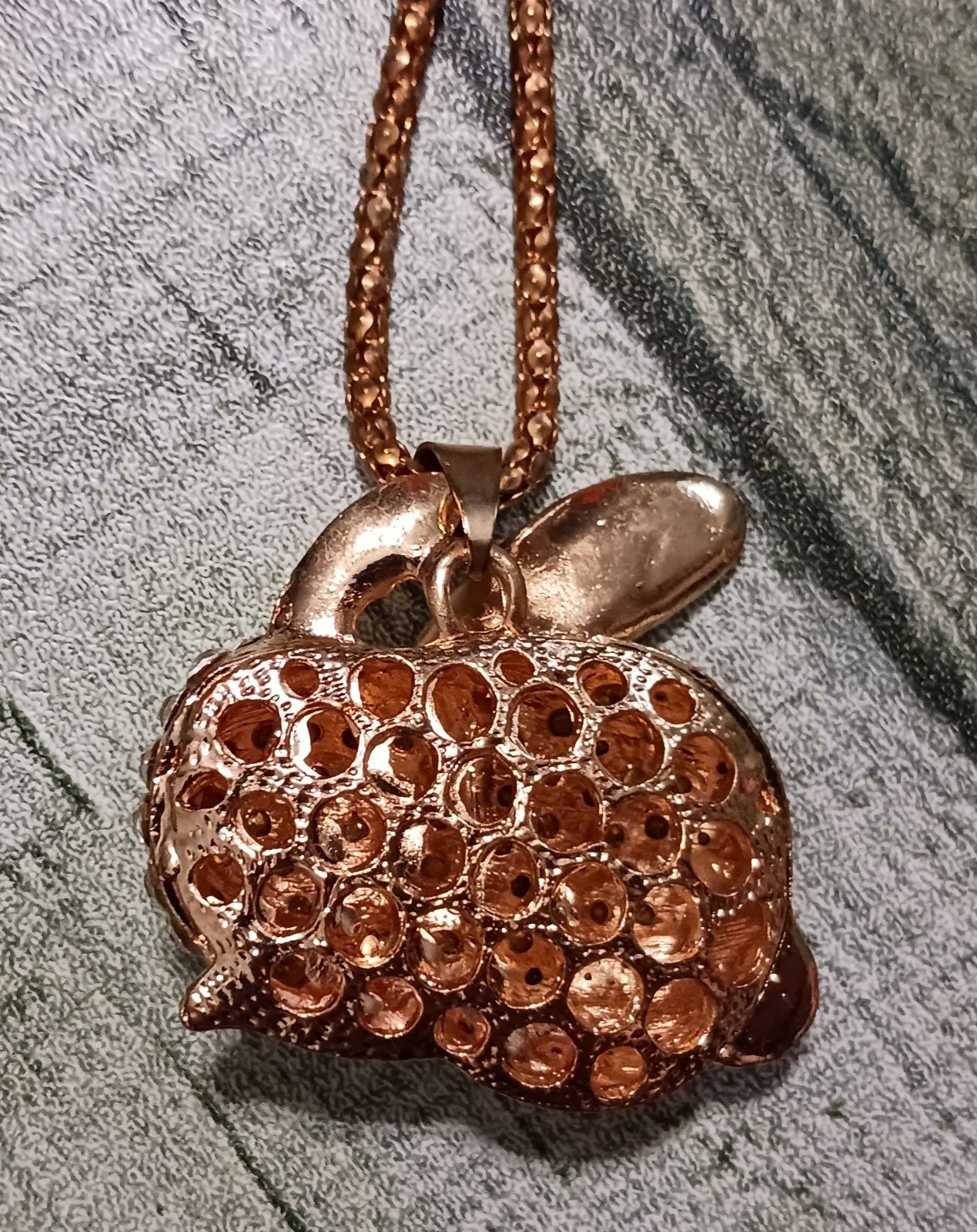 🔥 Older Betsey Johnson Rabbit Charm Pendant Necklace Crystal Rhinestone Signed