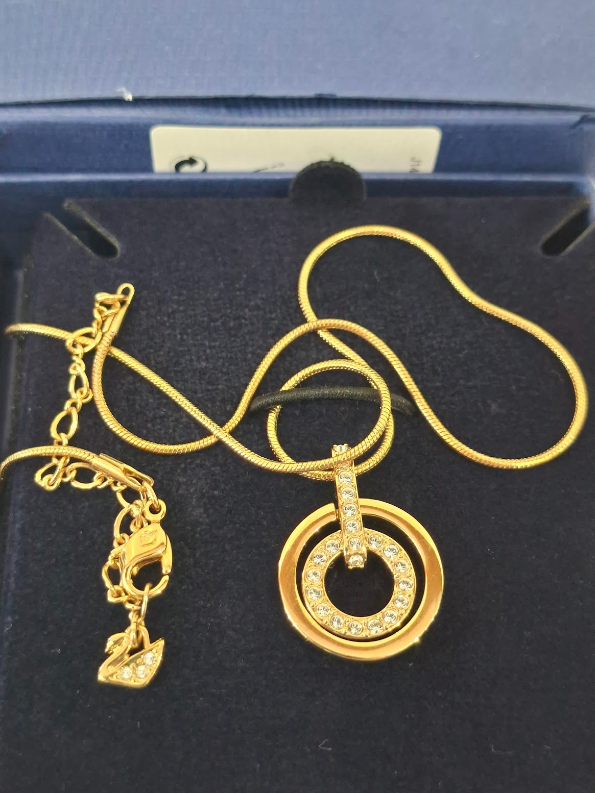 Swarovski 10K Gold Plated Circle Pendant 1081977
