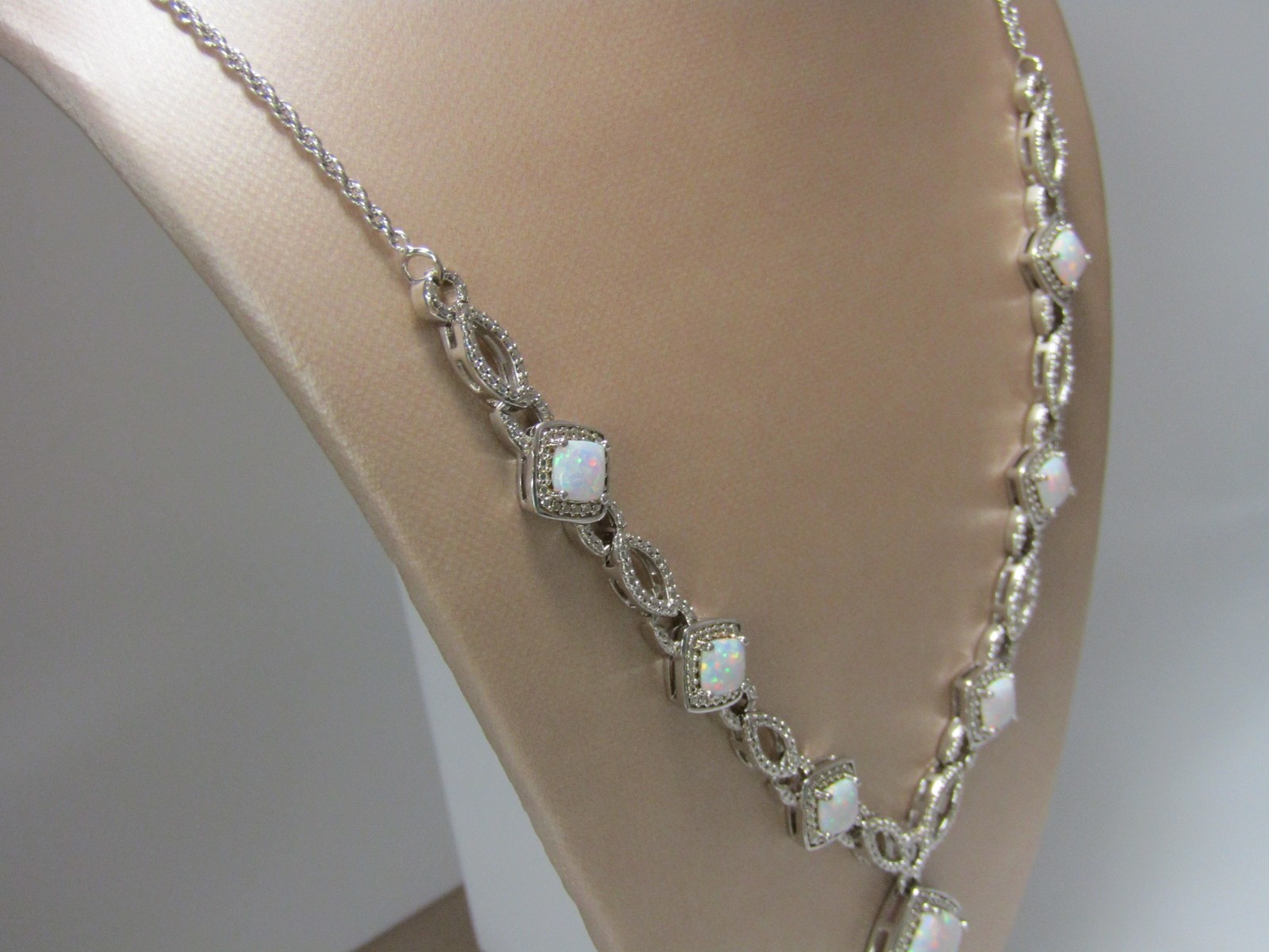 Fun and Fourthy! Lab Opal Necklace 18″