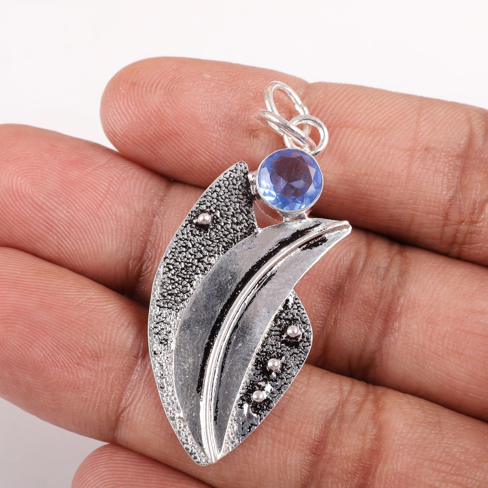Tanzanite Gemstone 925 Sterling Silver Channel Set Anniversary Pendant Jewelry