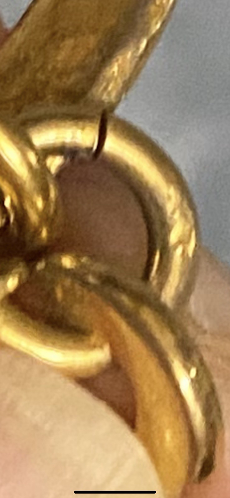 Kenneth Lane Gold-Plated Hammered Link Circle Necklace-38 inches