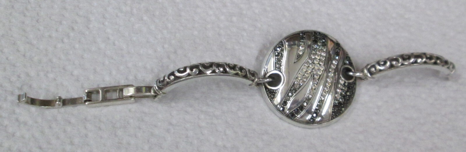 Signed Brighton Contempo Bracelet with Black Spinal and Aurora